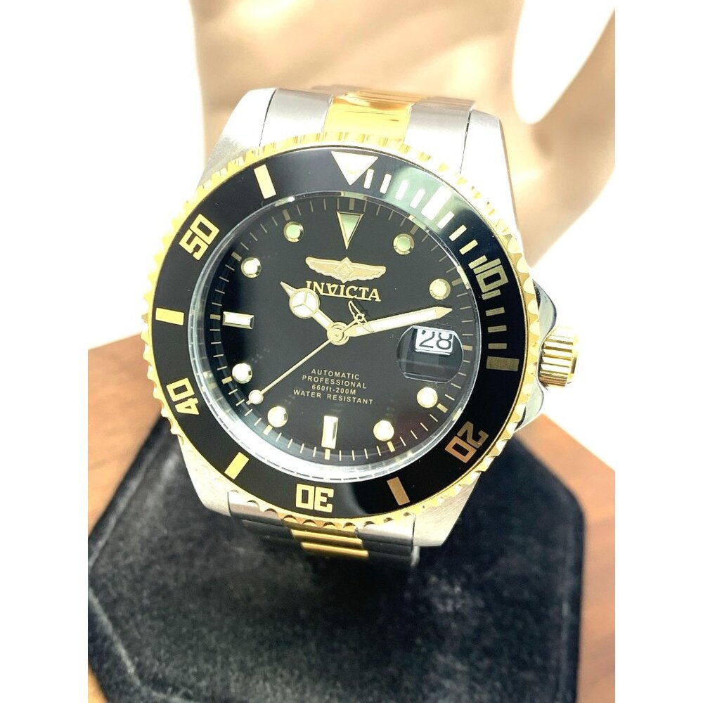 Invicta Men's Watch 36973 Pro Diver Automatic Black Dial Two Tone Steel 44mm